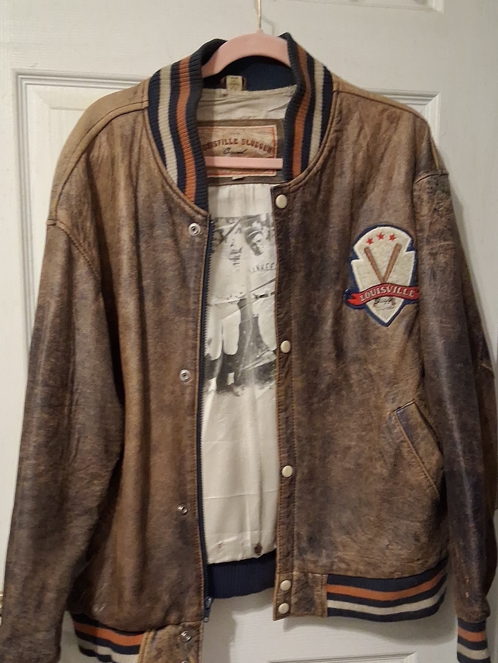 Louisville Vintage-Inspired Brown Leather Bomber Jacket